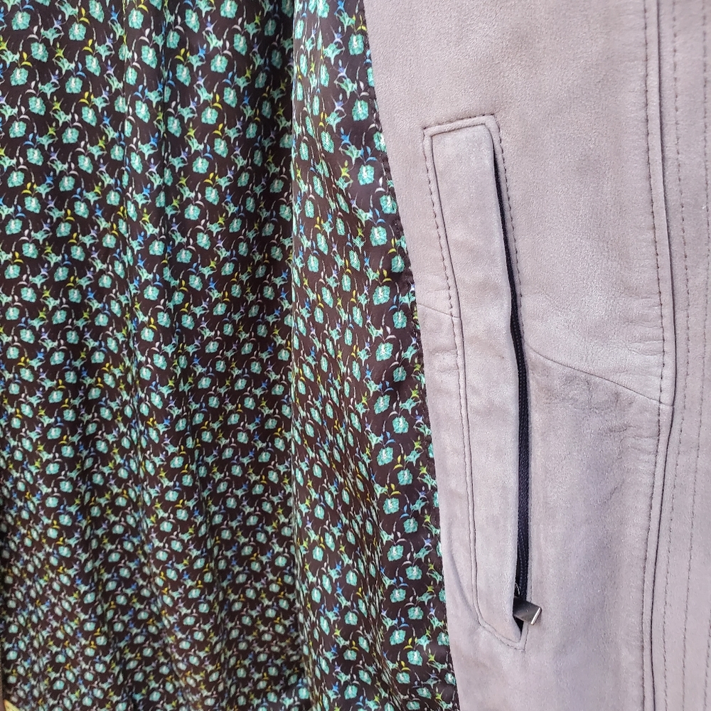 Men's Robert Graham XL suede perforated bomber jacket Gray leather camo - Picture 12 of 13